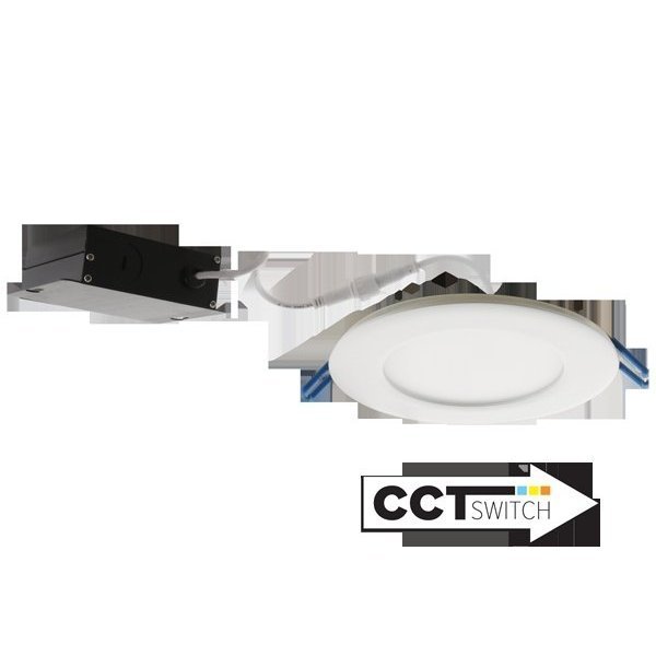 Elco Lighting 4 Ultra Slim LED Round Panel Light with 5-CCT Switch" ERT412CT5W